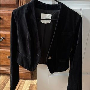 Anthropologie Black Velvet Blazer